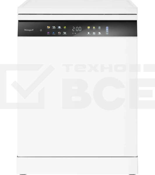 Посудомоечная машина Weissgauff DW 6039 Touch Dual Wash, белый/черный, 59.8 см, 15 компл., 49 дБ, класс A+++