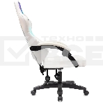 Кресло игровое Knight Wolf RGb белый эко.кожа/сетка, крестов. пластик, фото7