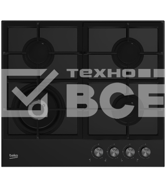 Встраиваемая газовая варочная поверхность Beko HILW 64225 S, Черный