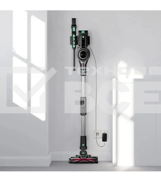 Пылесос вертикальный Kitfort КТ-5168-2 зеленый/черный, питание от аккумулятора, 75 Вт, уборка сухая, пылесборник 0.5 л, работа от АКБ max 32 мин.