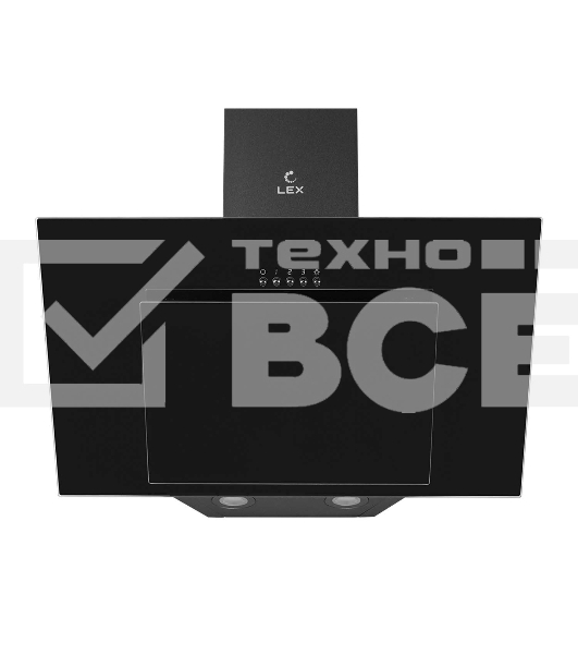 Вытяжка наклонная LEX MIRA G 500 BLACK черный, кнопочное управление