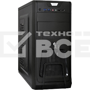 Компьютерный корпус Miditower ExeGate CP-603UB-UNS450 (ATX, БП UNS450 с вент. 12см, 2хUSB, аудио, черный)