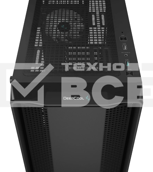 Компьютерный корпус Deepcool CC560 ARGb V2 без БП, боковое окно (закаленное стекло), 3x120мм ARGb LED вентилятор спереди и 1x120мм ARGb LED вентилятор сзади, черный, ATX