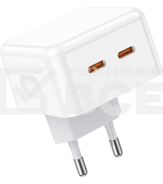 Сетевое зарядное устройство BOROFONE (6941991101113) BA76A 2Type-C 3.0A PD 35W, белый