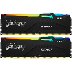 Оперативная память Kingston Fury Beast RGb, DDR5, 32Gb (2x16 Gb), 6000 MHz, CL30, радиатор, RGb, черный, фото 1