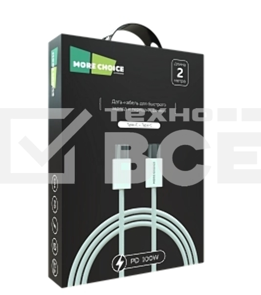 Кабель MORE CHOICE (4620202550392) K77a нейлон USB 3.0A PD 100W для Type-C Type-C 2м белый