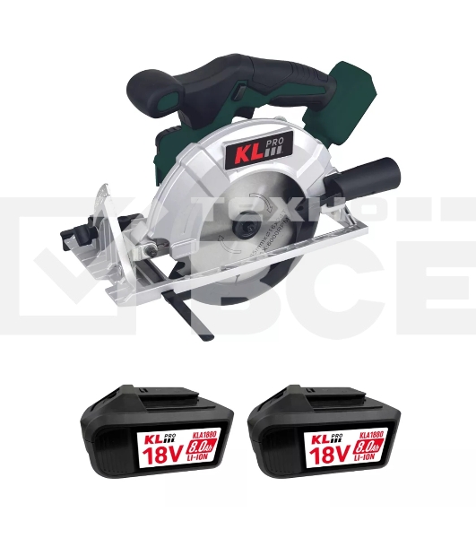 Профессиональная пила циркулярная бесщеточная KLPRO KLDAT18B-80 (18 В/8,0 А·ч, 3650 об/мин, 165мм)
