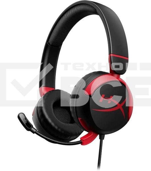 Гарнитура проводная с микрофоном HyperX Cloud Mini черный/красный накладные оголовье (7G8F4AA)