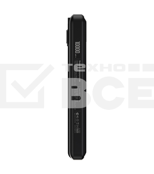 Портативный аккумулятор Maxvi PB10-10 10000 мАч, 2A USB + кабели: Type-C/Lightning