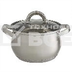 Набор посуды WEBBER BE-616/6 из нерж.стали 6 пр. 2,1 л, 2,9 л, 3,9 л со стеклянными крышками В наборе 6 предметов: кастрюля со стеклянной крышкой 16х10,5 см; 2,1 л кастрюля со стеклянной крышкой 18х11,5 см; 2,9 л кастрюля со стеклянной крышкой 20х12,5см; , фото5