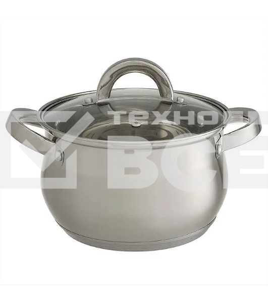 Набор посуды WEBBER BE-616/6 из нерж.стали 6 пр. 2,1 л, 2,9 л, 3,9 л со стеклянными крышками В наборе 6 предметов: кастрюля со стеклянной крышкой 16х10,5 см; 2,1 л кастрюля со стеклянной крышкой 18х11,5 см; 2,9 л кастрюля со стеклянной крышкой 20х12,5см; 