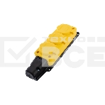 Розетка штепсельная Rexant трехместная, влагозащищенная, с/з, 16 А, IP54, каучук, желтый, фото 1