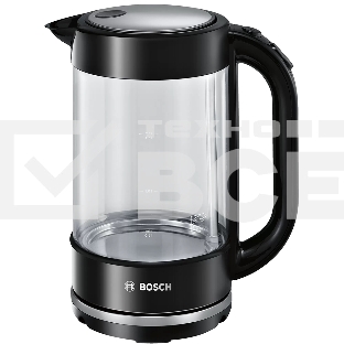 Чайник электрический Bosch TWK70B03 1.7 л, 2400 Вт, черный (корпус: стекло)