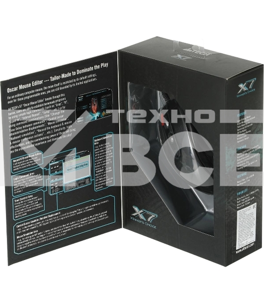 Мышь проводная A4Tech XL-750BK черный, 3600 dpi, USB, кнопки - 7