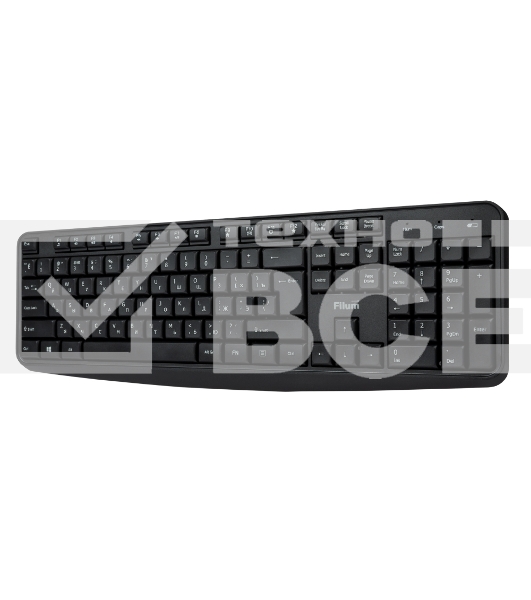 Комплект клавиатура+мышь Filum FL-KTW10-BK беспроводной, USB, 1600 DPI, чёрный