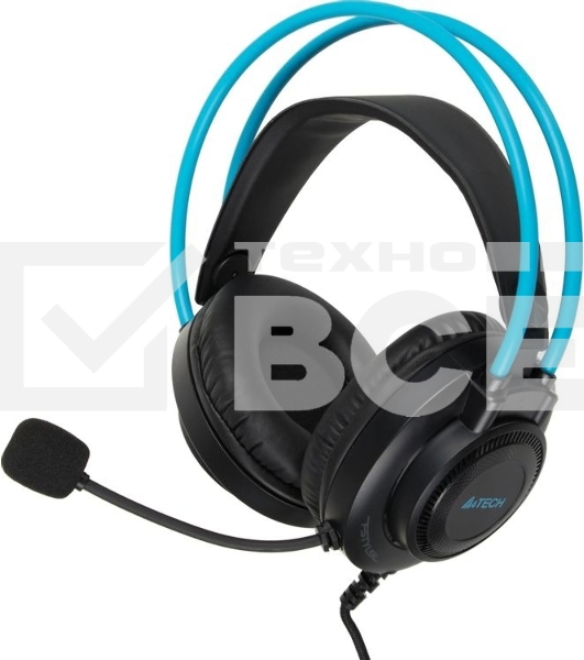Гарнитура проводная с микрофоном A4Tech Fstyler FH200U серый/синий 2м накладные USB оголовье (FH200U BLUE)