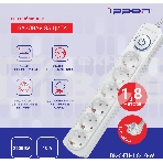 Сетевой фильтр Ippon BK-6-EU-1.8-10-W 1.8м (6 розеток) белый (коробка), фото7
