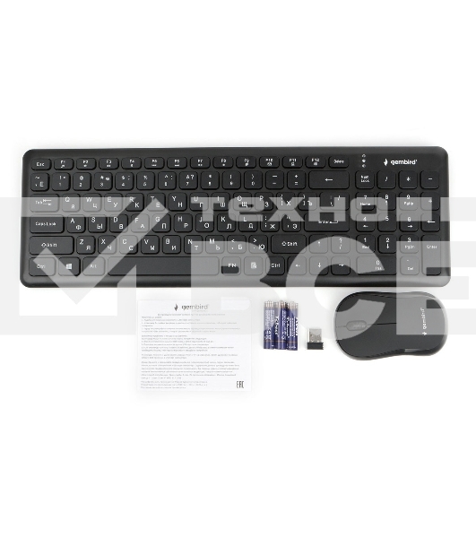 Комплект клавиатура+мышь беспроводные Gembird KBS-9200, 2.4ГГц