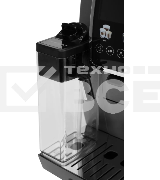 Кофемашина автоматическая DeLonghi Dinamica Plus ECAM380.95.TB черный/серый, исп. кофе - зерновой/молотый, 1.8 л, 1450 Вт, 15 Бар.