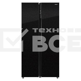 Холодильник Nordfrost RFS 525DX NFGB inverter черное стекло двухкамерный 283/183л морозилка сбоку, No Frost, Side-by-Side