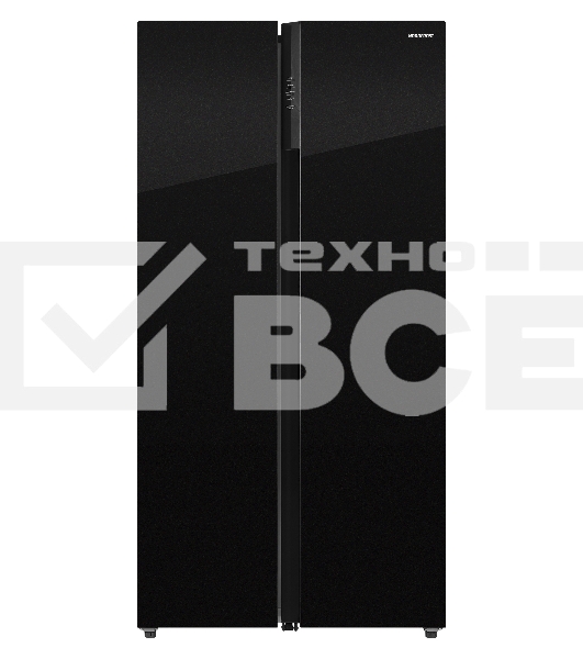Холодильник Nordfrost RFS 525DX NFGB inverter черное стекло двухкамерный 283/183л морозилка сбоку, No Frost, Side-by-Side