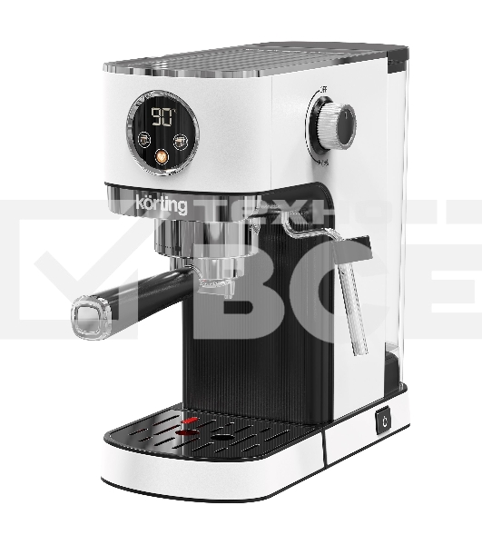 Кофеварка рожковая Korting KCM 1003 EW белый, исп. кофе - молотый, 1.2 л, 1350 Вт, 20 бар.