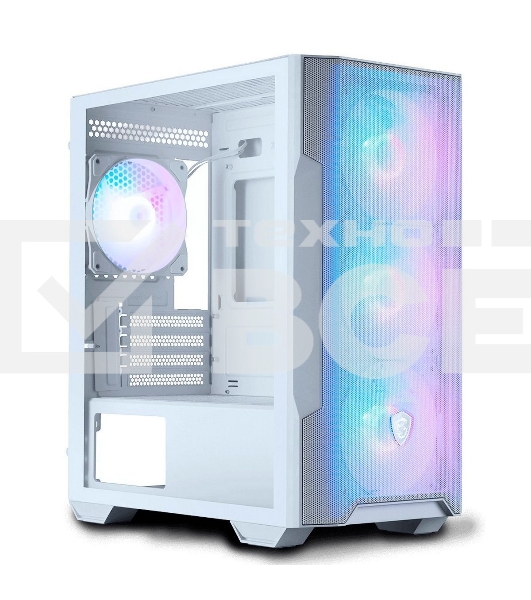 Компьютерный корпус MSI MAG FORGE M100R WHITE Mini-Tower, MATX, 1xUSB 3.0, 2xUSB 2.0, 4x120mm ARGB Fan, ARGB Control Board, Tempered Glass Window, Brown Box (932220)