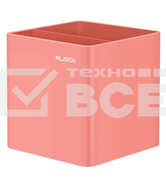 Подставка Deli ENS011PINK Nusign 2отд. для письменных принадлежностей 84х84х86мм розовый пластик