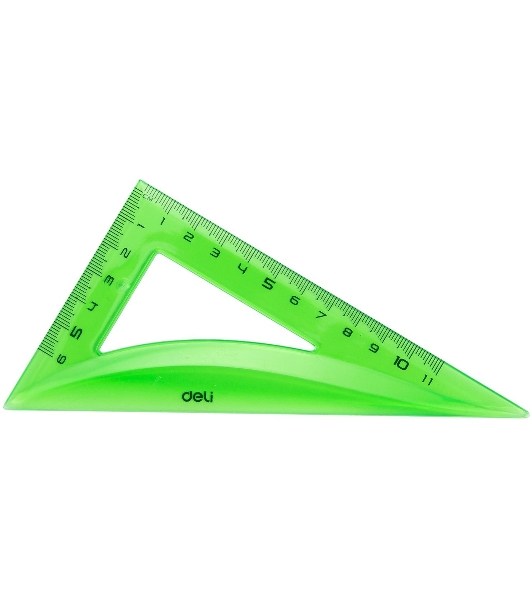 Набор линеек Deli EG00402 Pioneer, пластик, длина 20см, ассорти, флуорисцентный, в комплекте: линейка 20см / треугольник 2шт / транспортир, пластиковый пакет с европодвесом
