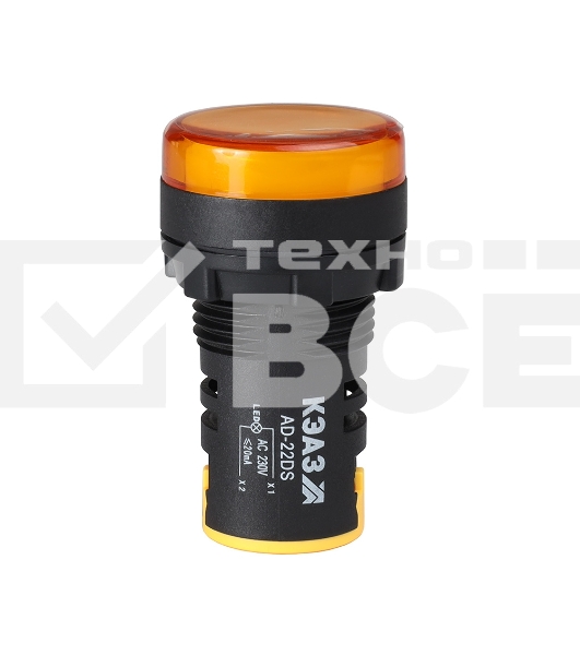 Лампа AD22DS(LED) матрица D22мм желтый 24В AC/DC-КЭАЗ