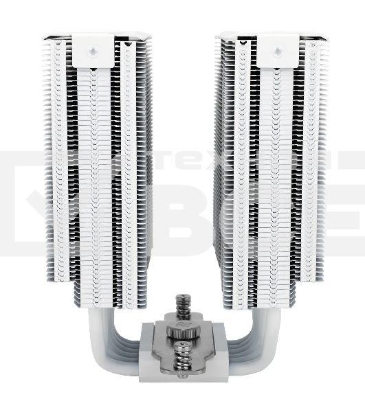 Кулер для процессора Thermalright Royal Pretor 130 белый (4-pin PWM, 158mm, Ni/Cu, 6x6mm, 1x120+1x130mm, 80.45CFM/81.88CFM, 29.4dBA/28.3dBA, 2150PM/1750RPM, S: 1200, 1700, 1851, 2011, 2066, 115X, AM4, AM5, white)