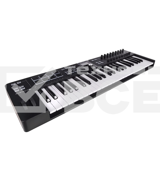Клавиатура MIDI [231522] Arturia [KeyLab Essential 49 mk3 Black] 49 клавиш, LCD дисплей, 9 энкодеров, 8 пэдов, 9 фейдеров, 12 кнопок управления, колеса высоты тона и модуляции, 1/4