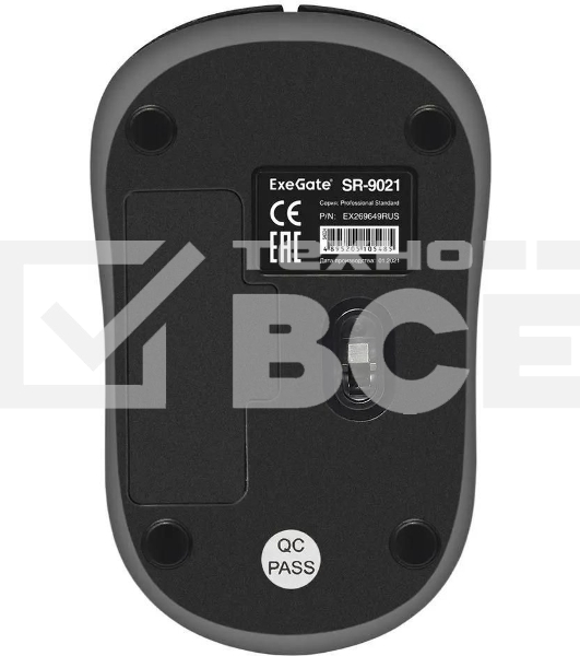 Мышь беспроводная ExeGate Professional Standard SR-9021 черный, 1200 dpi, радиоканал, USB, кнопки - 3