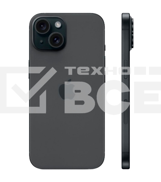 Смартфон Apple iPhone 15 A3090 6/128Gb черный