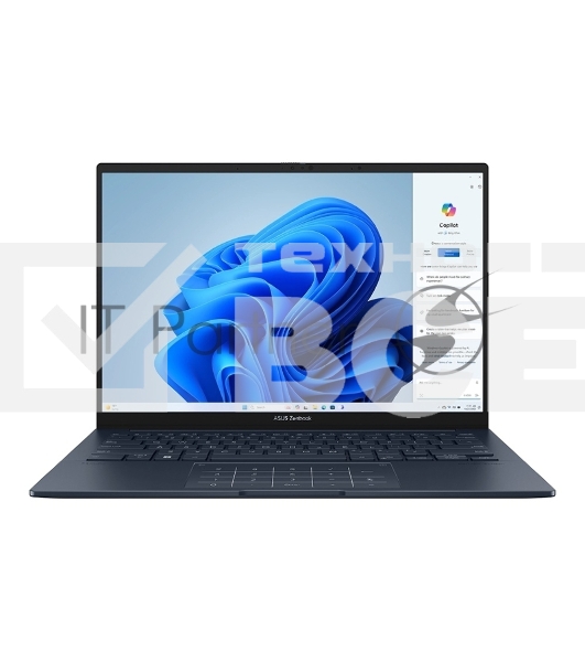 Ноутбук ASUS Zenbook 14 OLED UX3405CA-PP528 Intel Core Ultra 9 285H 2900MHz/14'/2880x1800/16GB/1024GB SSD/Intel Arc Graphics/Wi-Fi/Bluetooth/Windows 11 Pro (90NB14W1-M00RX0_Win11P) Blue