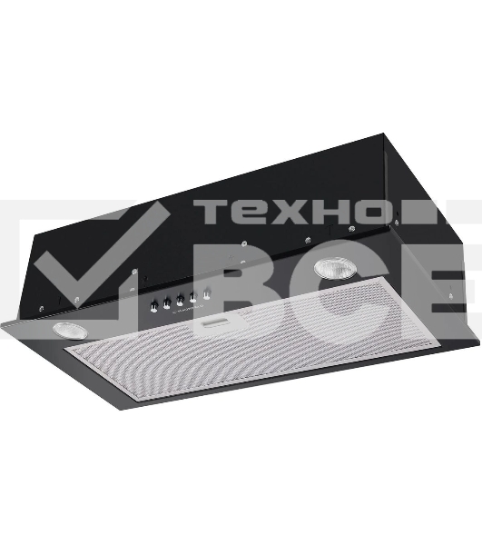 Вытяжка встраиваемая Maunfeld Crosby Singl 60 черный, 60 см, 850 куб. м/ч, 48 дБ