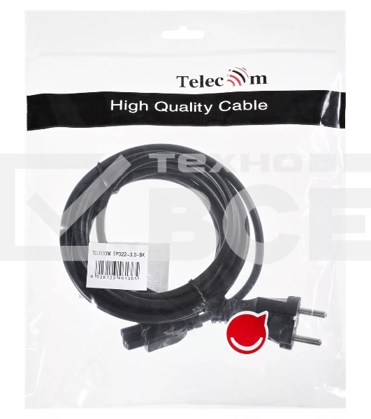 Кабель питания для ноутбуков 3m, 3-pin, с заземлением, 220V (Европейский стандарт) Telecom