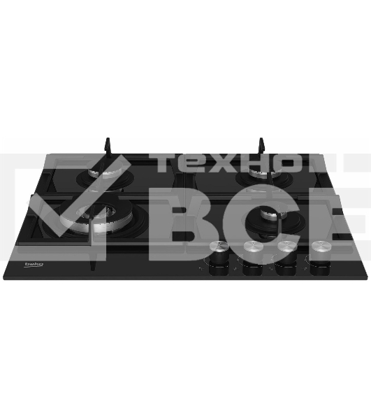 Встраиваемая газовая варочная поверхность Beko HILW 64225 S, Черный