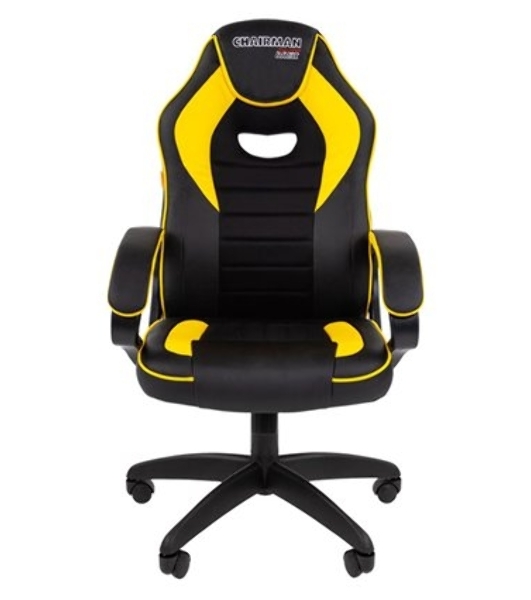 Кресло игровое Chairman game 16 Россия экопремиум черный/желтый (7028514)