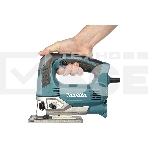 Лобзик Makita JV0600K Лобзик,в\рук, {650Вт,500-3100об\м,ход-23мм,рез-90мм,2.4кг,чем,3маятн+1}, фото2