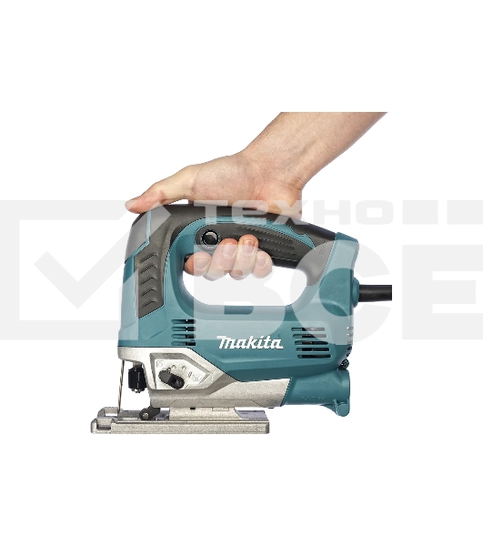 Лобзик Makita JV0600K Лобзик,в\рук, {650Вт,500-3100об\м,ход-23мм,рез-90мм,2.4кг,чем,3маятн+1}