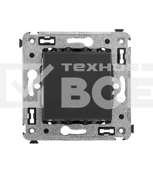 Кнопка одноклавишная DKC Avanti 4412153 в стену, черный матовый