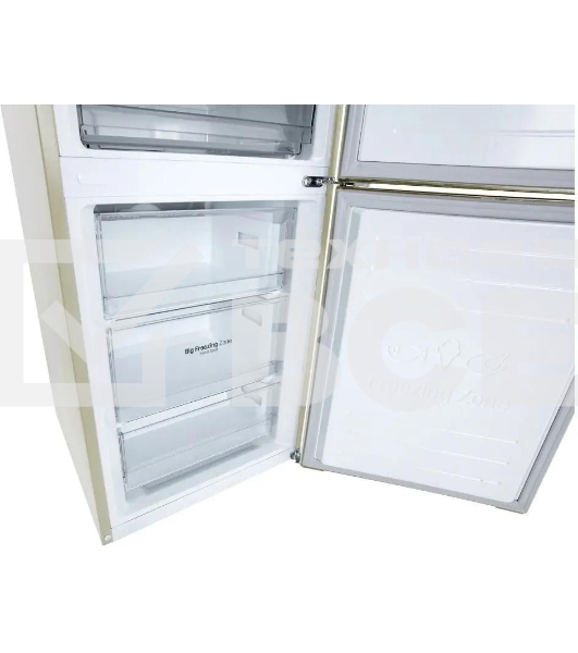 Холодильник LG GA-B509CEWL бежевый двухкамерный 277/107л морозилка снизу, No Frost