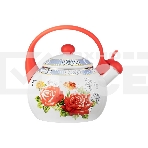 Чайник для плиты LR00-20 LARA (эмаль) RED 2.5 л, индукционное дно, свисток, автоподъем крышки, фото5