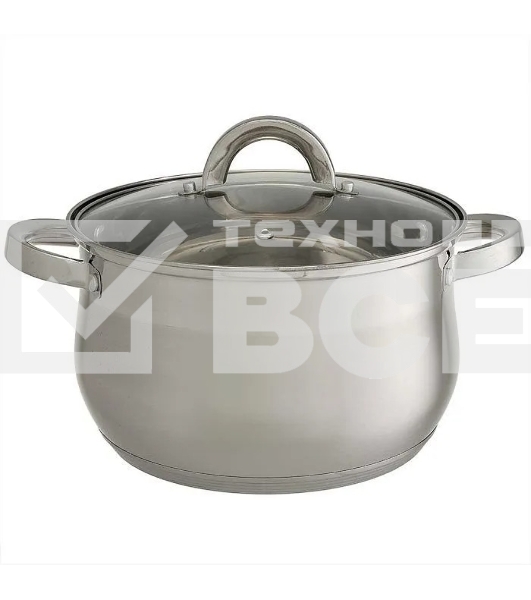 Набор посуды WEBBER BE-616/6 из нерж.стали 6 пр. 2,1 л, 2,9 л, 3,9 л со стеклянными крышками В наборе 6 предметов: кастрюля со стеклянной крышкой 16х10,5 см; 2,1 л кастрюля со стеклянной крышкой 18х11,5 см; 2,9 л кастрюля со стеклянной крышкой 20х12,5см; 