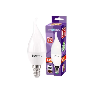 Лампа светодиодная JazzWay PLED-SP CA37 9Вт свеча 5000К холодный белый E14 820лм 230В