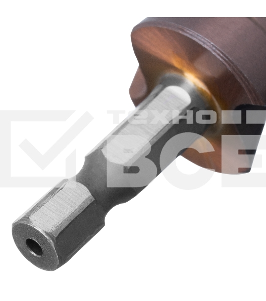 Сверло ступенчатое Denzel 4-6-8-10-12-14-16-18-20 мм, Р6М5К5, 6-гр. хвостовик 723613