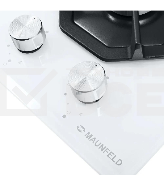 Газовая варочная панель Maunfeld EGHG.32.2CW/G, 2 конфорки, закаленное стекло, белый