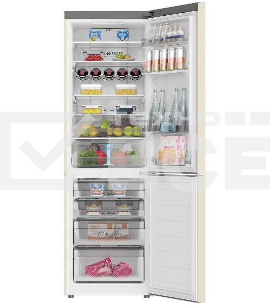 Холодильник Haier C2F636CCFDU1 бежевый двухкамерный 256/108 л морозилка снизу, No Frost