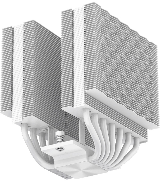 Кулер для процессора PCCooler RT720 TC ARGB WH (270W, 4-pin PWM, 157.5mm, Al/Cu, 7x6mm, ARGB, 2x120mm, 73.32CFM, 34.9dBA, 2200RPM, S: 1851/1700/1200/115X, AM5/AM4, white)